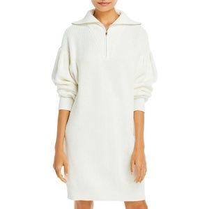 Aqua Womens 1/4 Zip Mini Tunic Sweaterdress